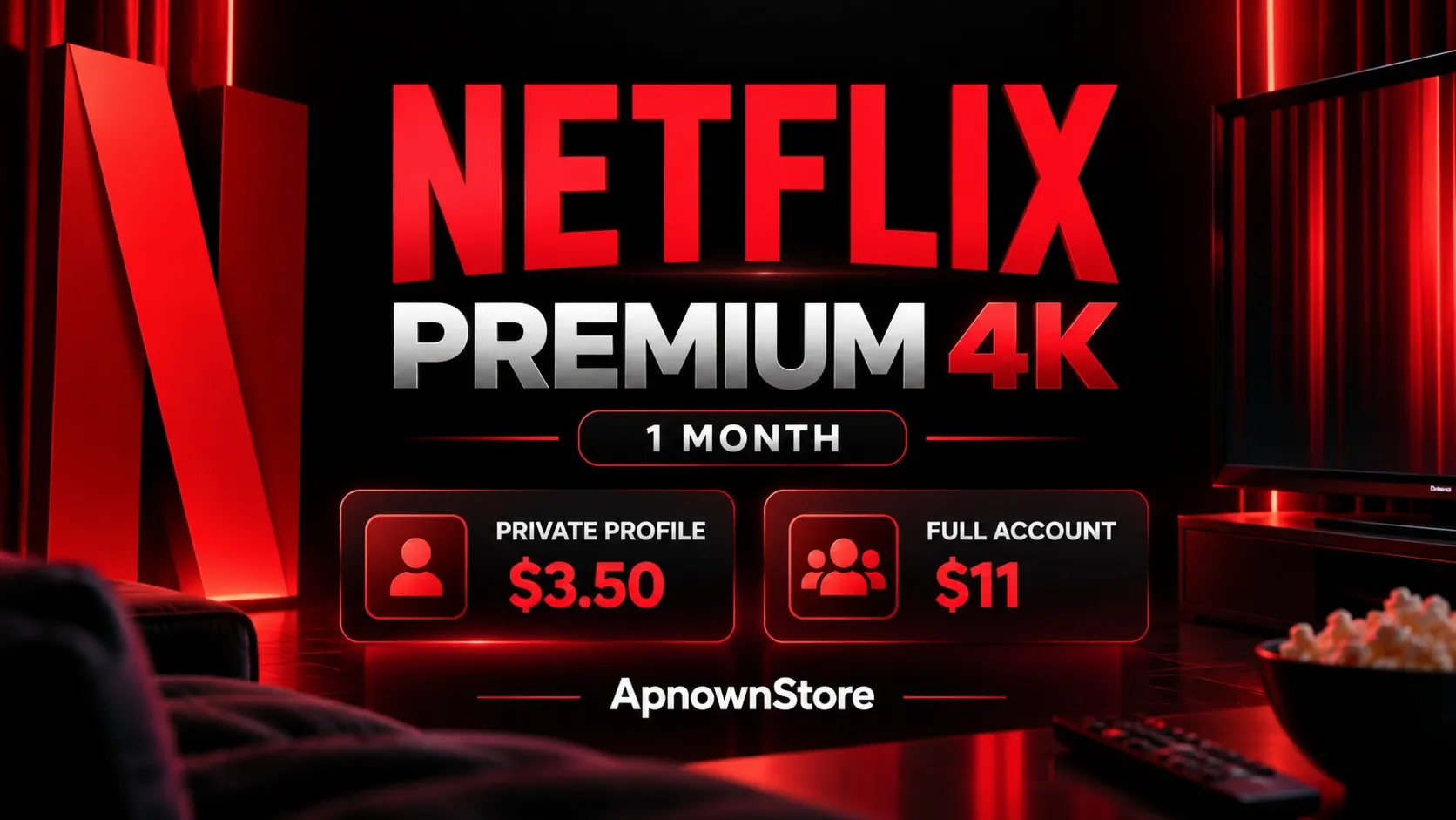Netflix Premium 4K на 1 месяц личный профиль или весь аккаунт