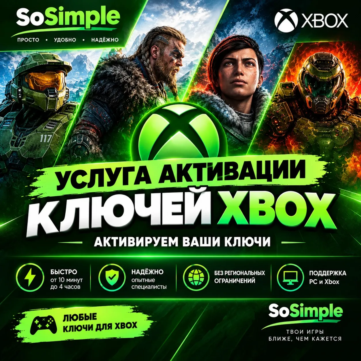 УСЛУГА АКТИВАЦИИ КЛЮЧЕЙ XBOX
