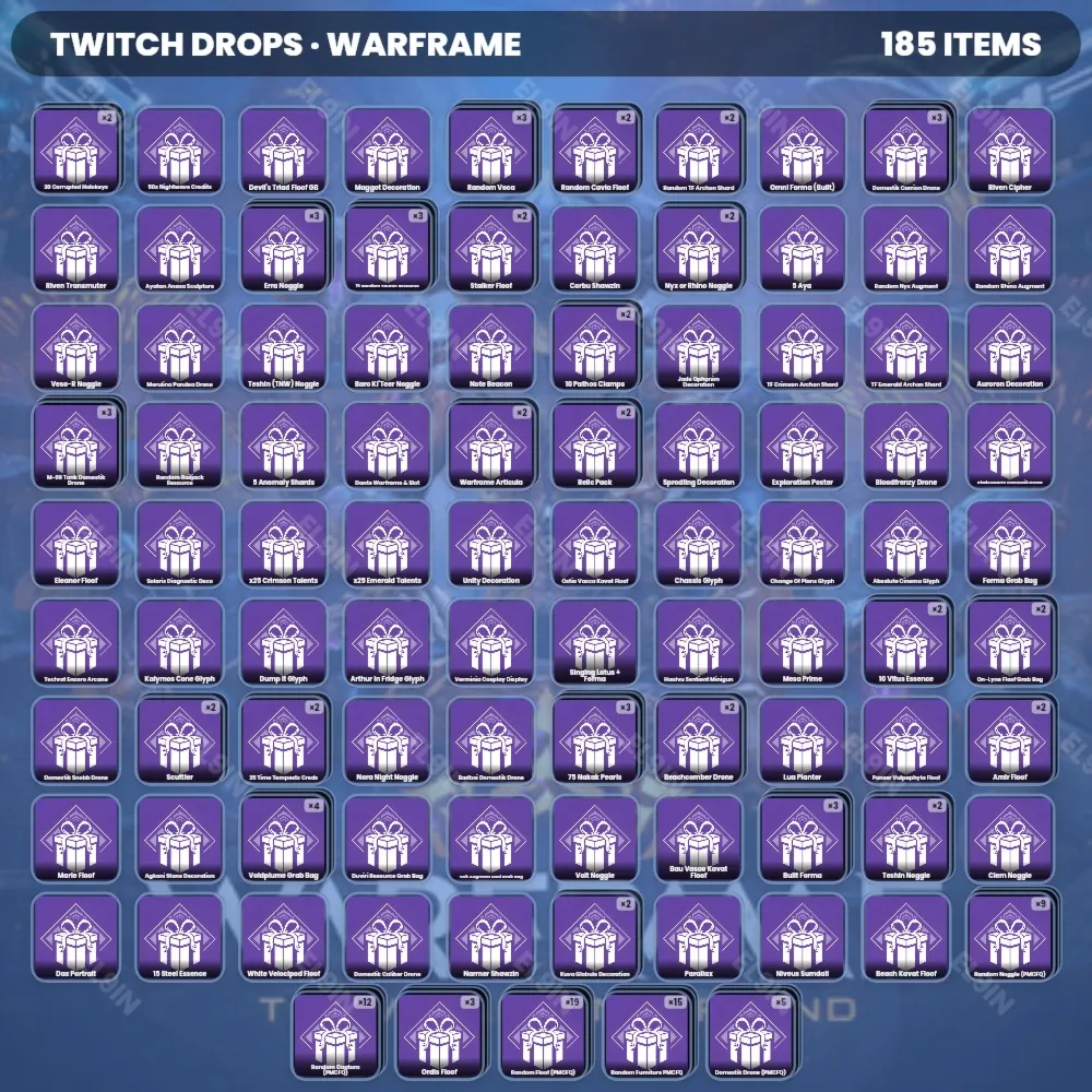 💡Warframe✨Твич Дропсы⚡185 предметов + 🎁