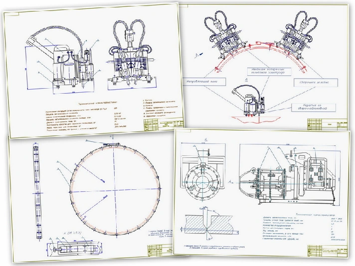 Drawings of the installation of welding P-600 V2