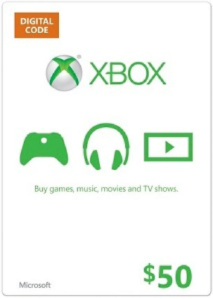 Xbox LIVE pay card  50$ + Big Discounts