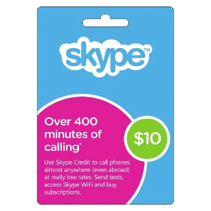 Skype $10 USD Original Codes - Voucher Redeem