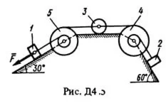 Задача Д4 Вариант 54, решебник термех С.М. Тарг 1983 г