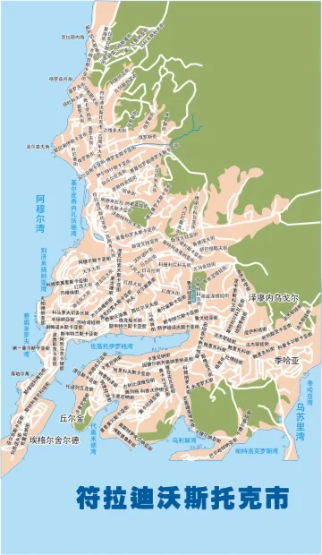 Векторная карта улиц Владивостока на китайском (.eps)