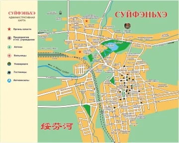 Векторная карта-схема улиц Суйфэньхэ (Китай)