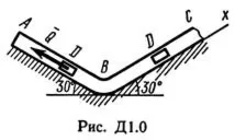 Решение задачи Д1 В 08, решебник термех Тарг С.М. 1982