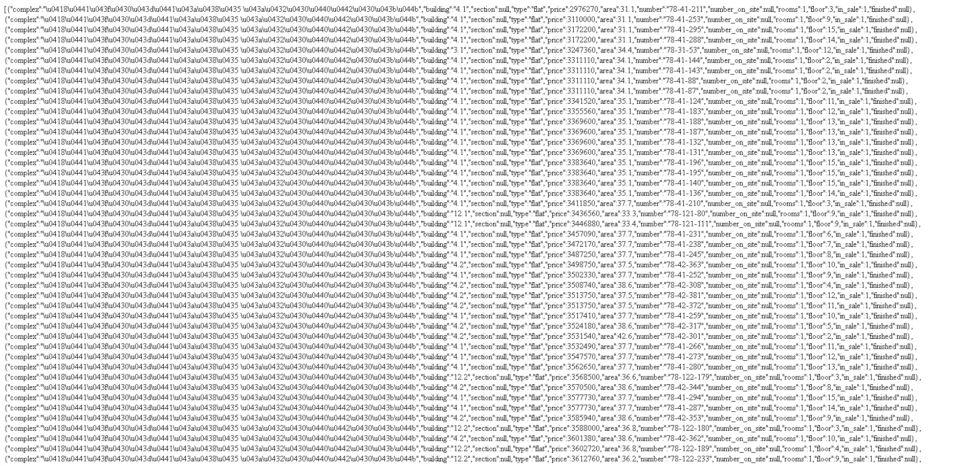 Парсер недвижимости a101