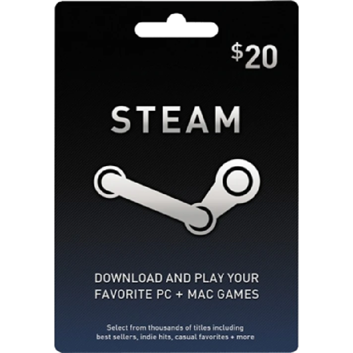 $20 USD Steam Wallet Gift Cards - Redeem