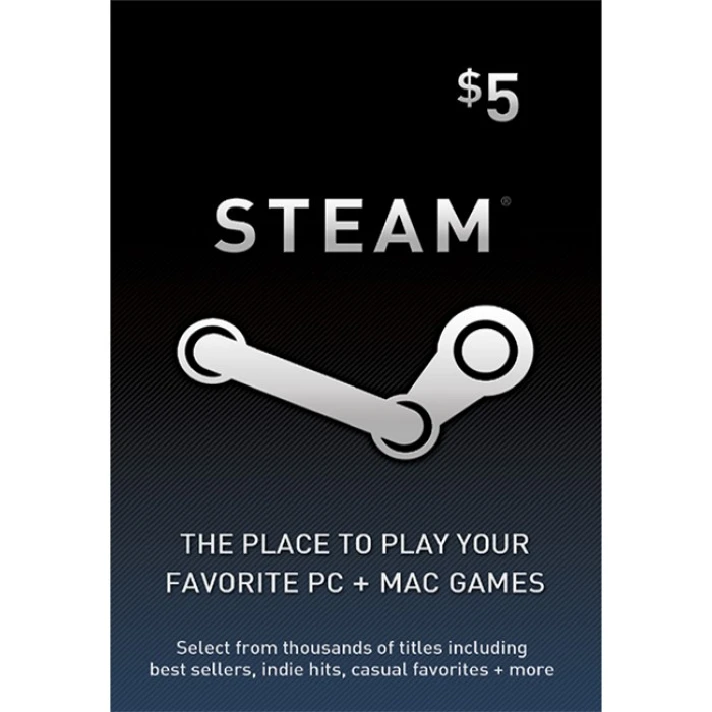 5 Steam Wallet Gift Cards - Redeem