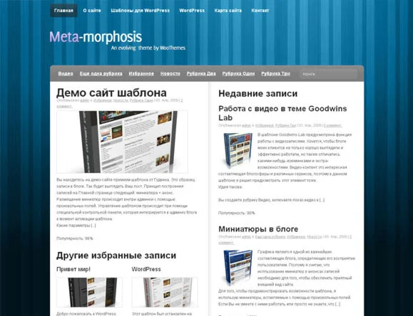 Шаблон сайта N106 для WordPress скачать  + бонусы