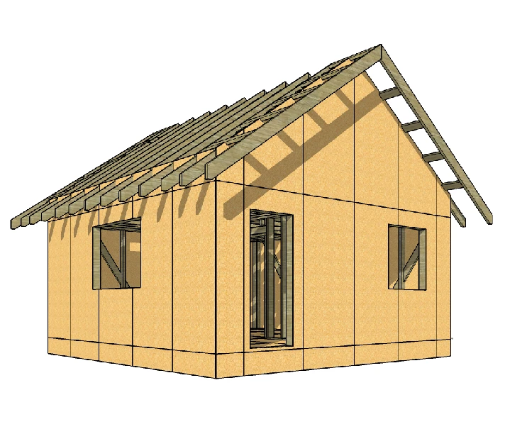 Project 6x6 frame house (3D model SketchUp)