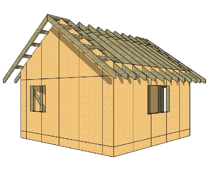 Project 6x6 frame house (3D model SketchUp)