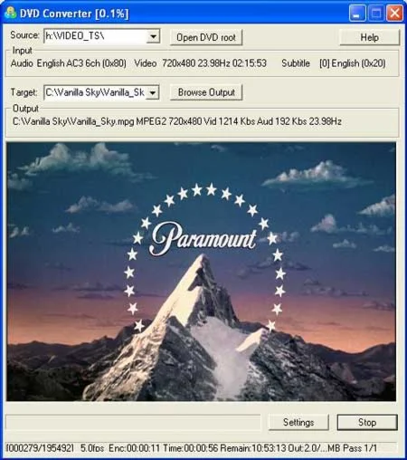 DVD Converter в AVI, MPEG и др.