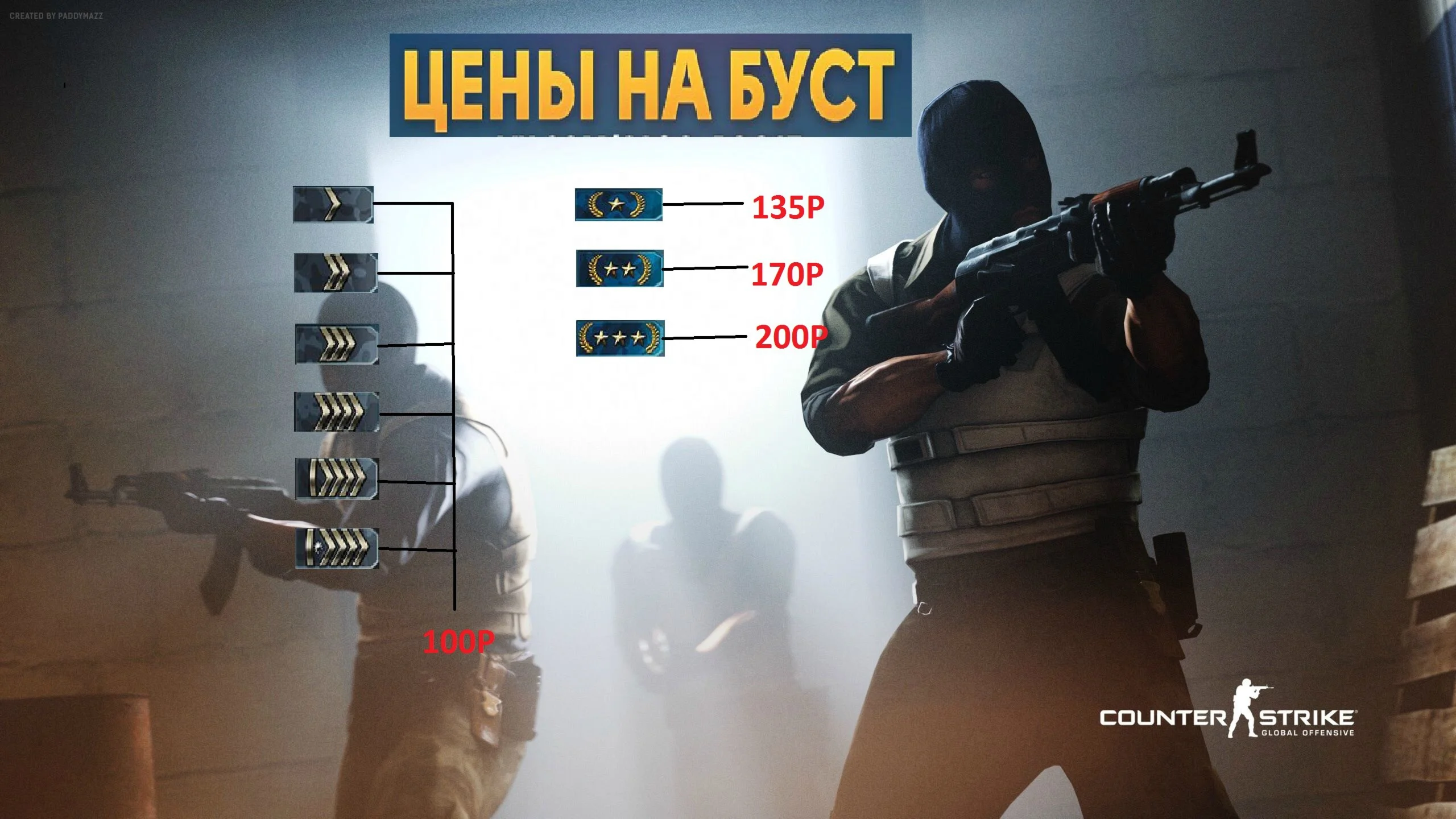 Буст аккаунта CS:GO