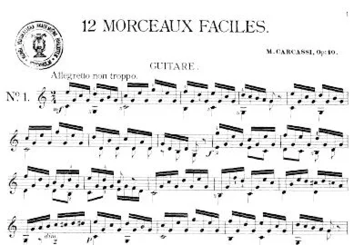 Matteo Carcassi 12 Morceaux Faciles op 10