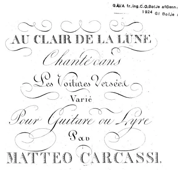 Matteo Carcassi Au Claire de la Lune op 07