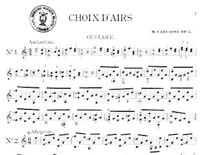 Matteo Carcassi, Choix d'Airs.op.5