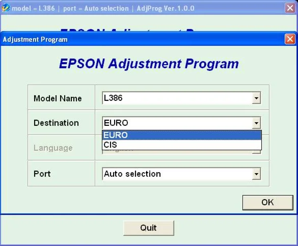 Epson L382, L386, L486 Adjustment Program