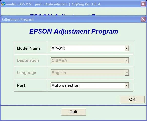 Epson XP215, XP313, XP315, XP413, XP415, Adjustment Pro