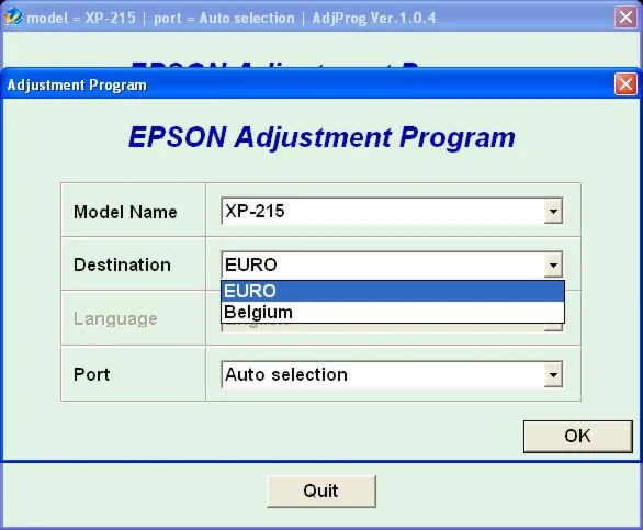 Epson XP215, XP313, XP315, XP413, XP415, Adjustment Pro