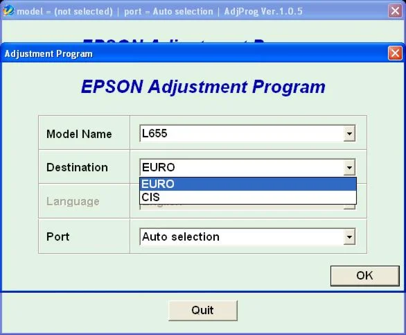 Epson ET4550, L655 Adjustment Program