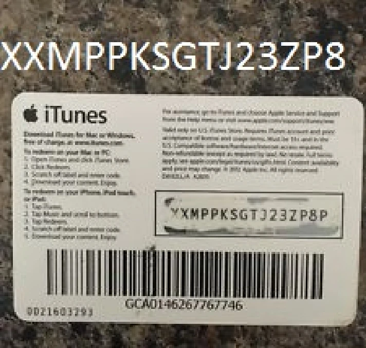 iTunes Gift Card $5 USA = Photo of the back side!SALE