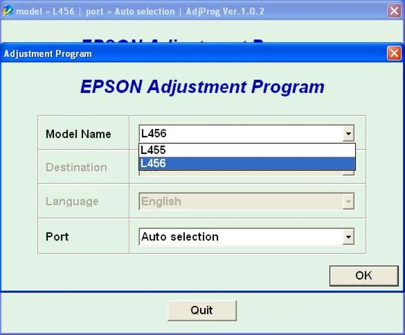 Epson L455, L456 Adjustment Program