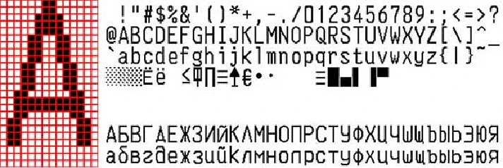 Font of thermal printer VKP-80, version 1