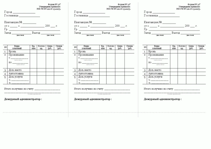 Hotel form, form the shape of the hotel 3 years