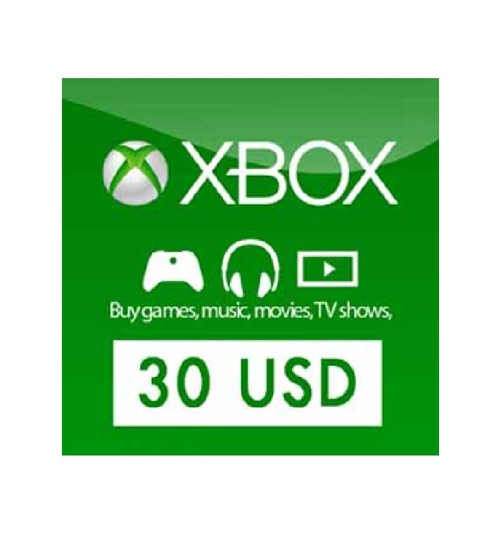 XBOX LIVE GIFT CARD 30 USD (USA) + BONUS