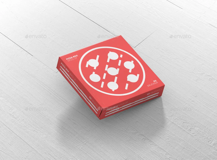 Pizza Box Mockup - Double Pack Supermarket Edition