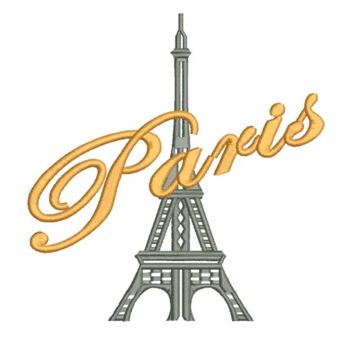 Машинная  вышивка Эйфелева башня
