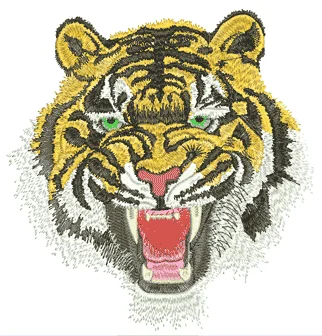 Машинная вышивка ТИГР