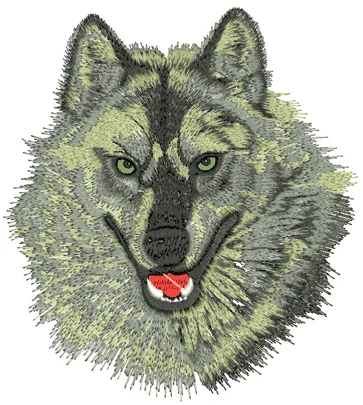 Машинная вышивка ВОЛК