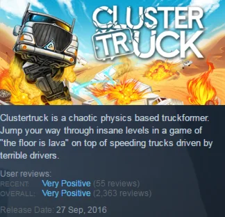 Clustertruck (Steam KEY / ROW / Region free / Global)