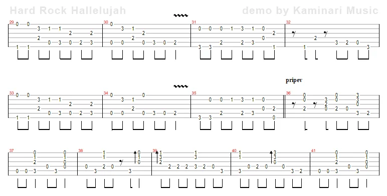 Ноты для гитары! Hard Rock Hallelujah