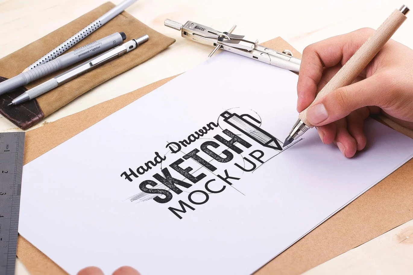 Hand Drawn Sketch Mockup Pack