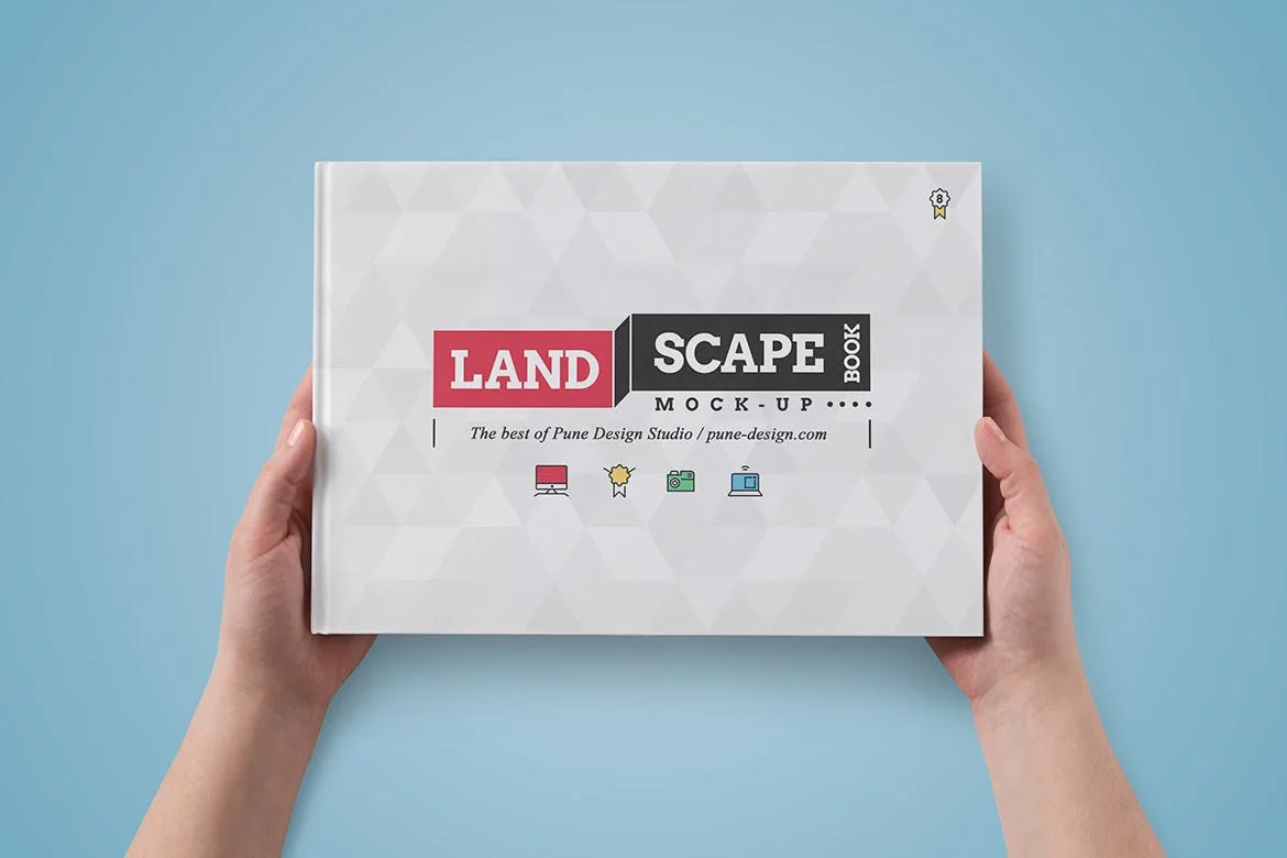 Landscape Book Mock-Up Set