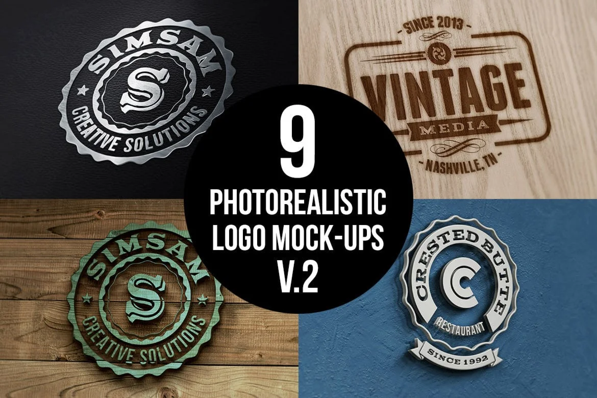 Photorealistic Logo Mock-Ups Vol.2