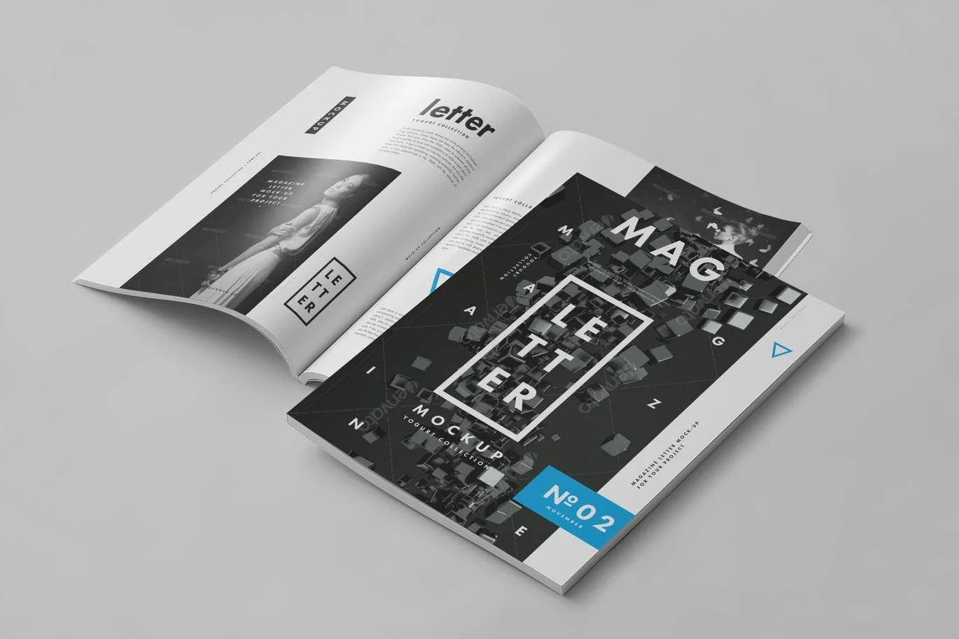 Horizontal US Letter Magazine Mock up 2