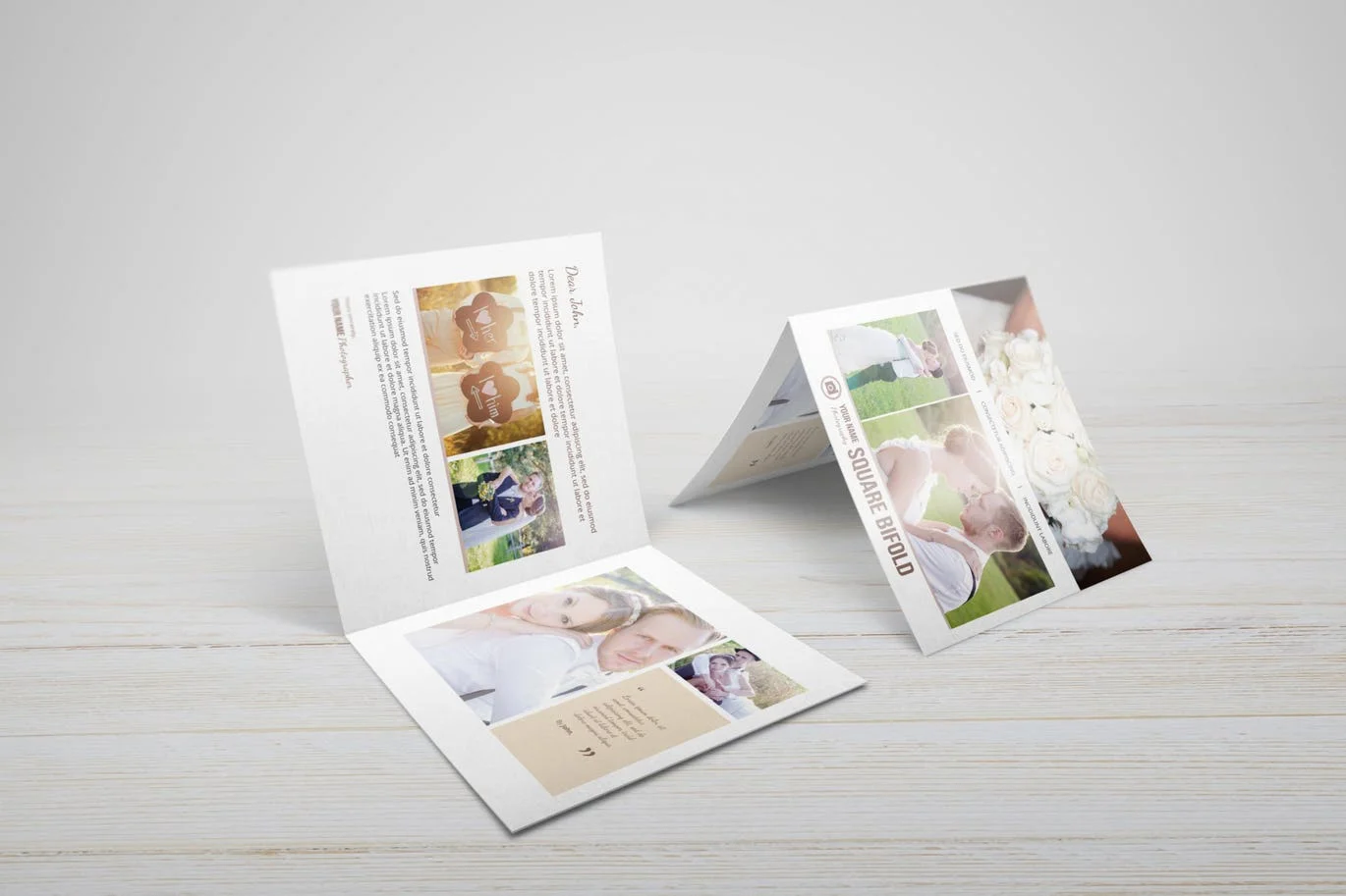Square Greeting Card - Invitation Mockups