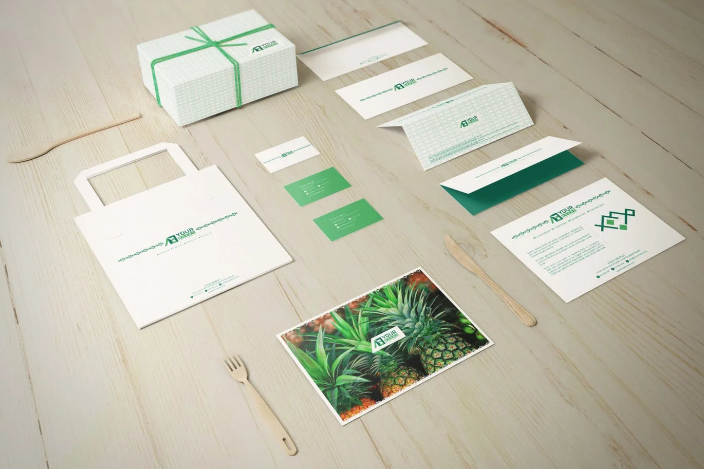 Food Market Identity Branding Mockups