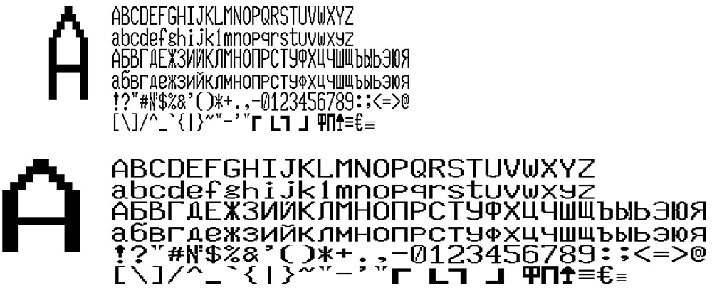 KKM fonts set of 4 "RETAIL 2" FELIX-RK ver.4 and 5