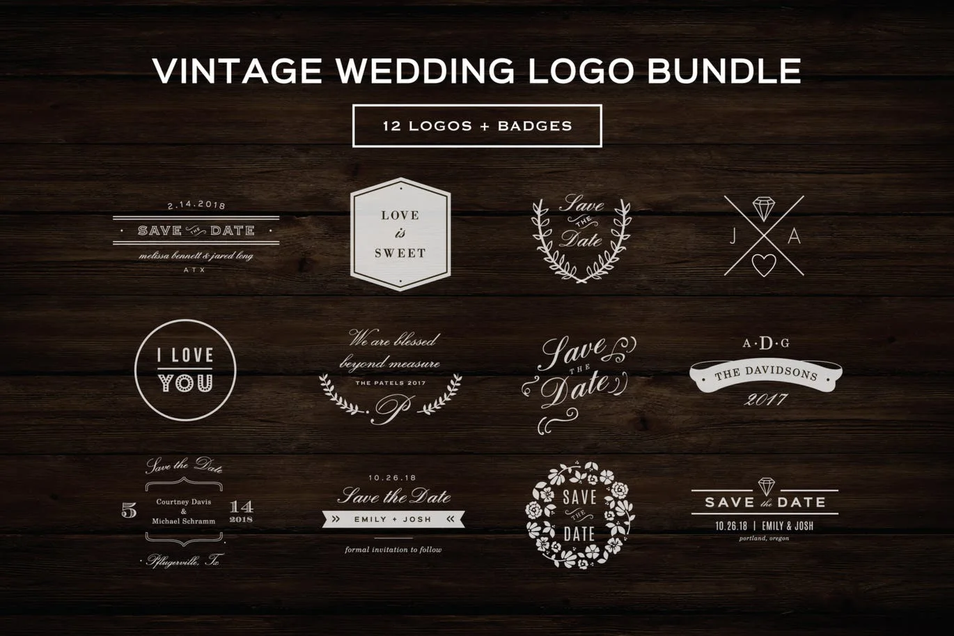Vintage Wedding Logos