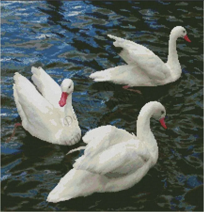 Схема для вышивания крестом Лебеди