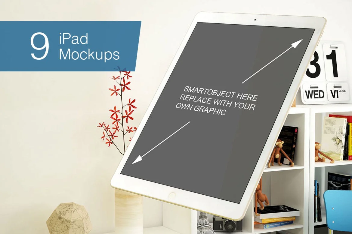 Tablet Mockup - 9 Poses
