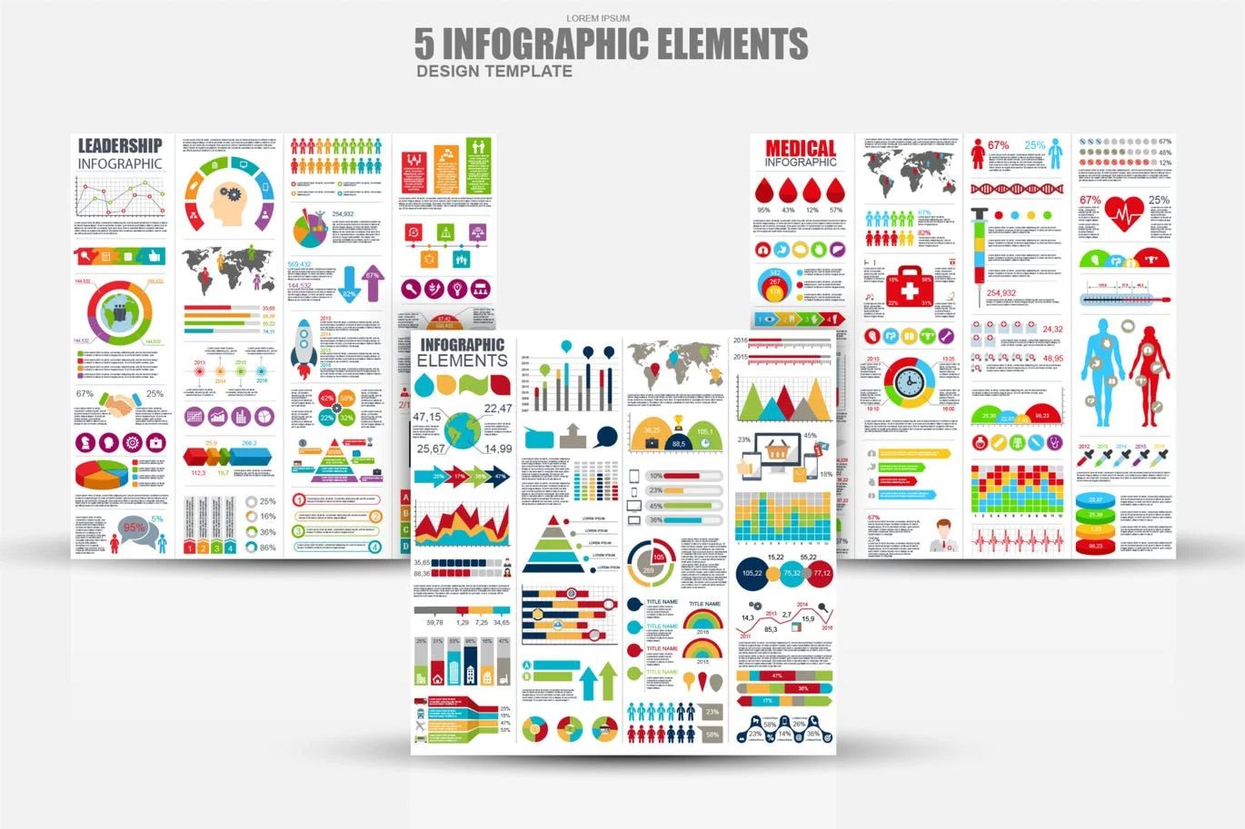 Set of Flat Business Infographic Elements