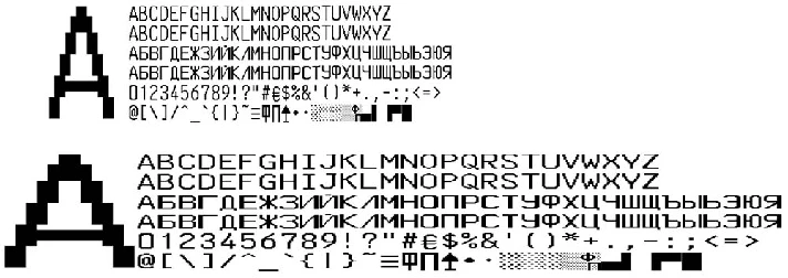 The fonts of payment terminal SBERBANK(VKP-80 v3) (otf)