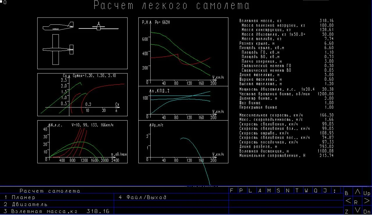 Программа для расчёта самолёта