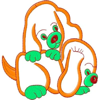 Детская машинная вышивка собачки